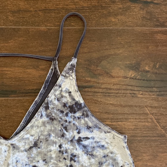 American Eagle - Crushed Velvet Swing Top - Grey / Silver - Small - Like New - Picture 2 of 4
